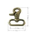 1.2 Inch Bag Handger Custom Metal Swivel Hook/Snap Hook